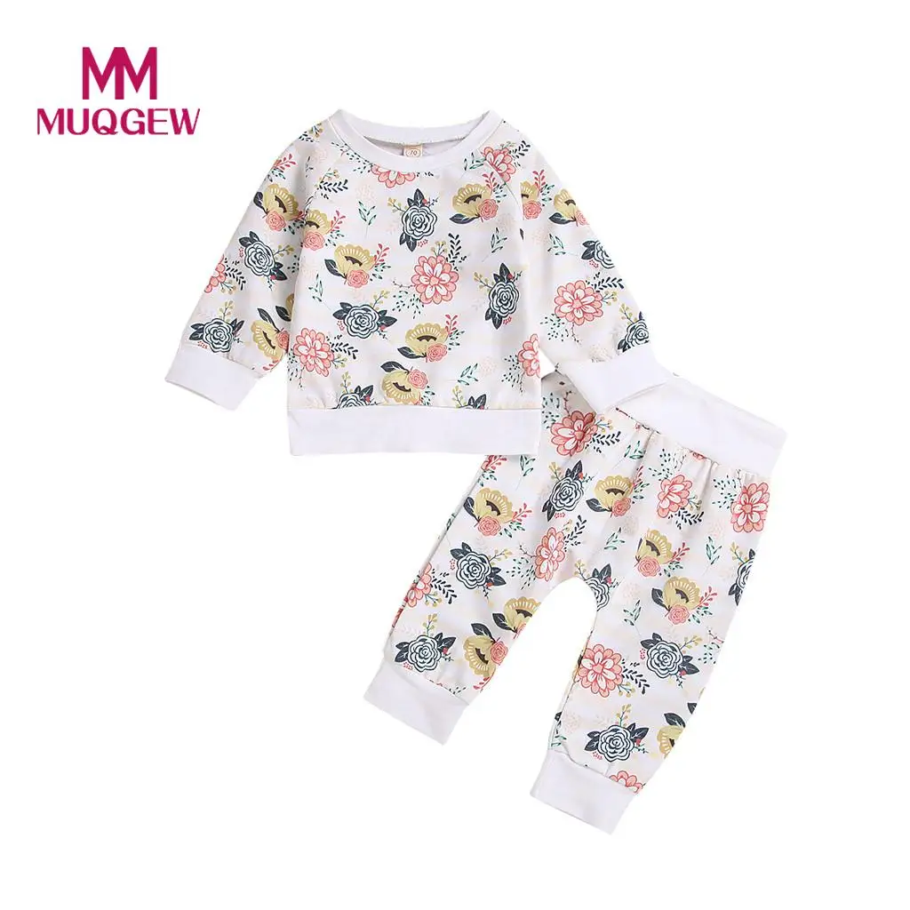 

Toddler Kids Baby Girl Floral Tops+Pants 2pcs Outfits Sweatshirt Clothing Sets ropa para bebe suit children winter Conjunto #WS