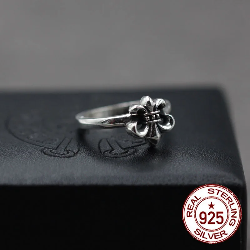 

S925 sterling silver men's ring new punk personality retro style cross anchor fashion boutique jewelry send lover's gift