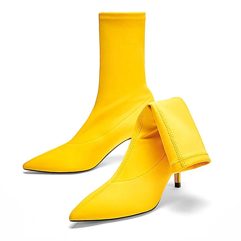 

2018 New luxury brand socks boots women ankle boots autumn winter elastic knitted shoes women pumps stiletto botasr
