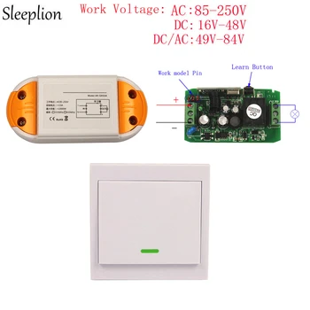 

Sleeplion Super Wide Rang Volt Remote Switch 16-48V 50V-85V 110V 220V For All Light Lamp Wall Panel Control Wireless Switch