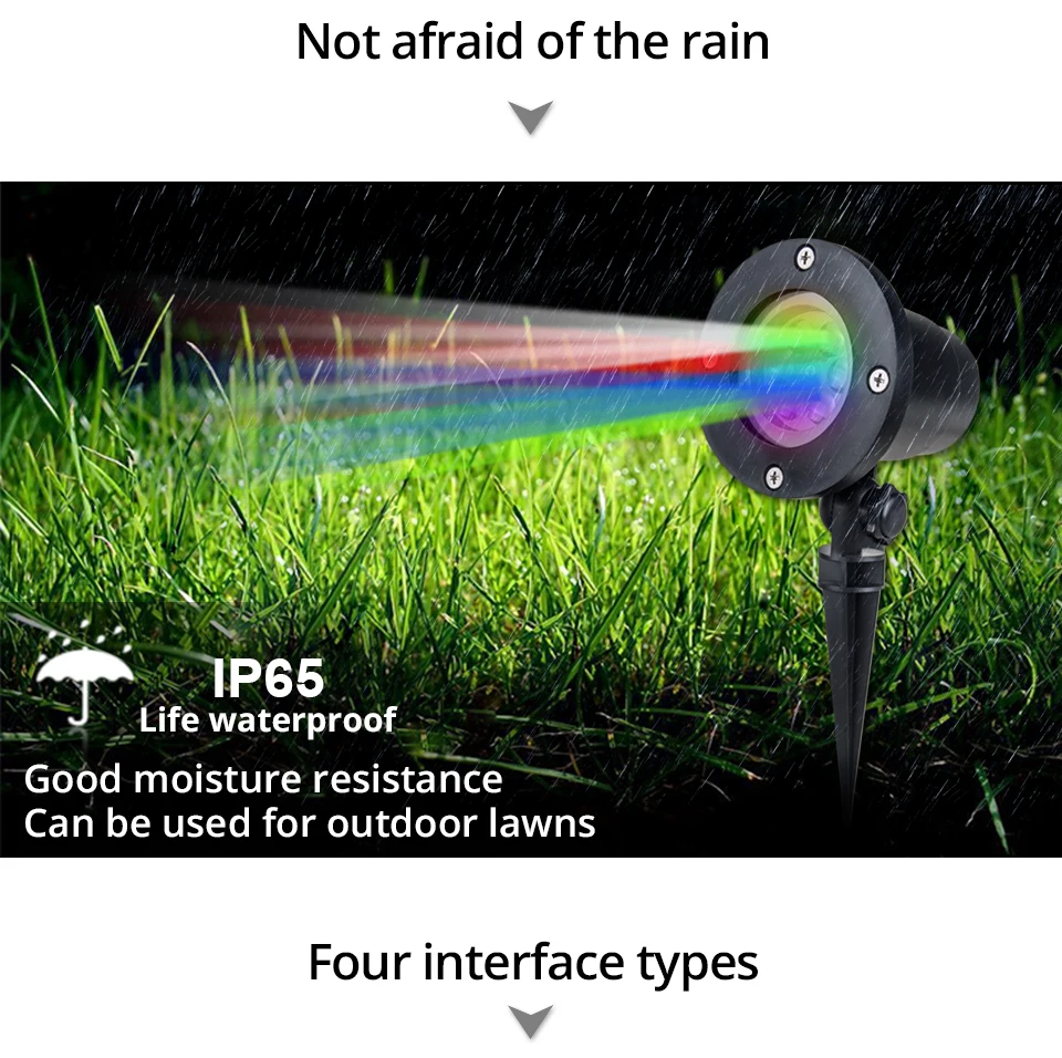RGBW Рождественская лужайка лампа 4 цвета Снежинка проектор Точечный светильник Открытый сад настенный Крытый сценический светильник 85-265 в EU US AU UK Plug