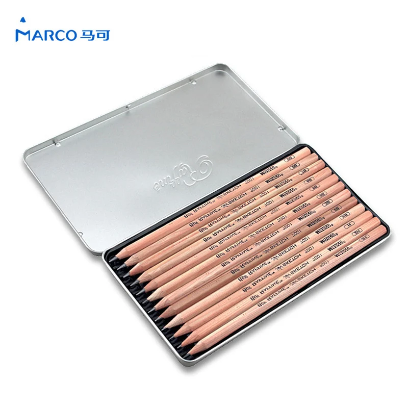 Marco 12 pcs/lot Fine Art colored pencils Drawing Sketches Colour Pencil School Supplies sketch Pencil Non-toxic