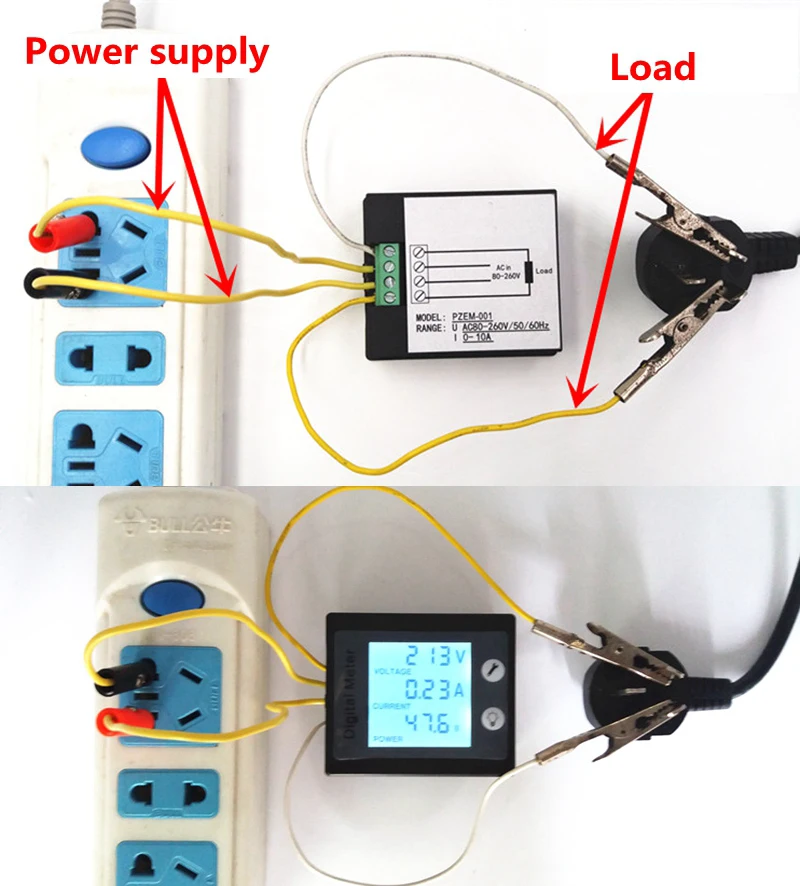 AC 80-260V 0,00-100A 0,00-10.0A вольтметр переменного тока Амперметр измеритель энергии Вольт Ампер ватт кВтч тестер STN весь угол обзора ЖК-дисплей