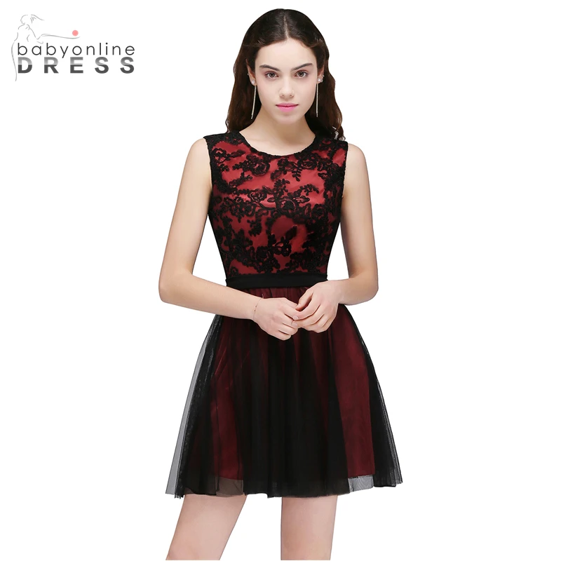 New Arrival Custom Make Colors A-Line Homecoming Dresses 2019 Elegant Sleeveless Knee-Length Lace Graduation | Свадьбы и торжества