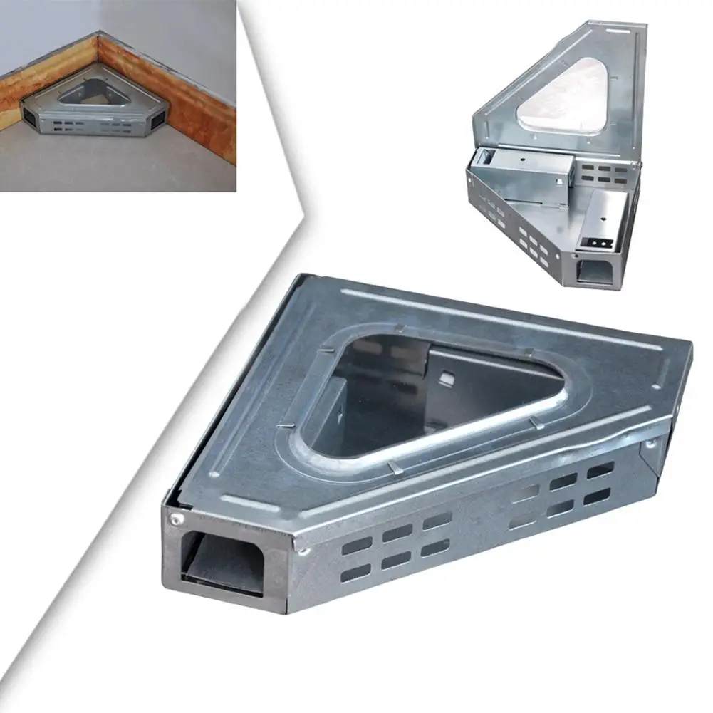 

NEW Triangle Catch Mouse Safe Self-Catching Home Metal Trap Mice Catcher Cage Box MouseHamster