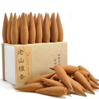 

Oversized 30 Minutes Smoke Backflow Tower Incense Cones 25Pcs Gift Hardcover Sandalwood Incense With Holder Ceramic Burner