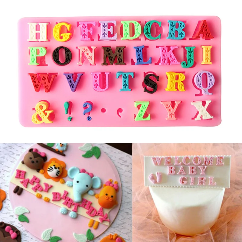 Uppercase Letter Silicone Molds Candle Mold Fondant Cake Decor DIY