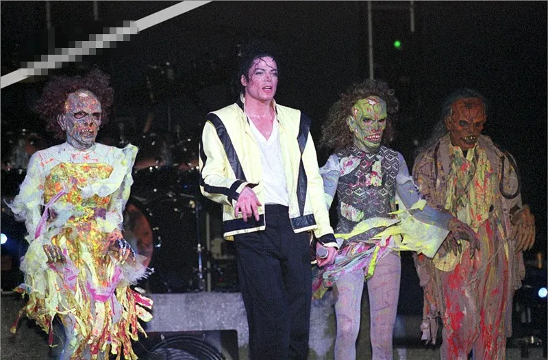 Rare MJ Michael Jackson Thriller Light Green Open PU Leather Jacket On Concert Perfromance XXS-4XL