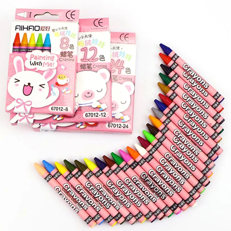 

Crayons Creative Cartoon 8/12/24 Colors Drawing Non-Toxic Oil Pastels Kids Student Pastel Pencils Art Supplies