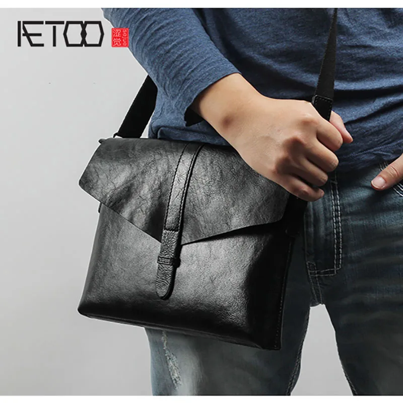 

BJYL genuine Leather handbag man envelope bag fashion casual head layer cowhide business men's shoulder bag