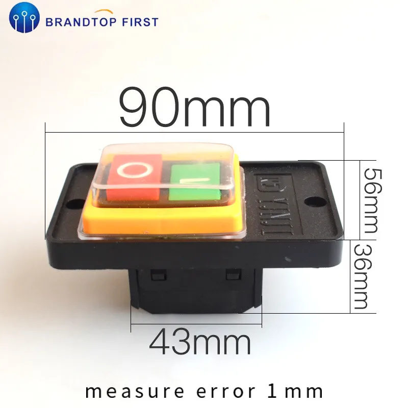 1 шт. старт/стоп пусковой переключатель on/off 380/220V для настольная сверлильная машина шлифовальные машины, фрезерный станок с ЧПУ буровой наконечник кнопки переключатель - Цвет: 10A