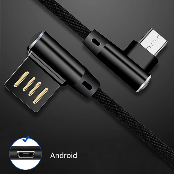 FBYEG L-Line Магнитный зарядный кабель Micro usb type C для iphone 90 градусов светодиодный гибкий кабель для быстрой зарядки iphone - Цвет: Micro USB