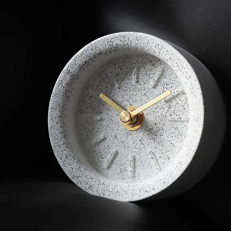 Creatuve серый песок Terrazzo настольные часы декоративные кварцевые настольные часы для украшения дома тихие часы на столе современный дизайн