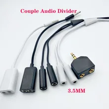 1 штекер на 2 гнезда 3,5 разъем Aux аудио кабель для наушников разветвитель для iPhone iPad iPod ноутбука MP3 аудио разветвитель Кабель адаптер разъем