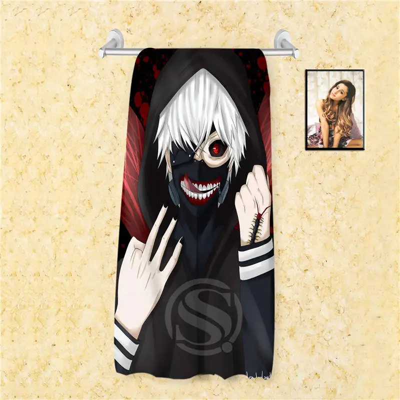 V#4 Fashion Custom anime tokyo ghoul Cotton Bath Towel Man Popular Shower For your family 66X135cm 7-12#r4 |