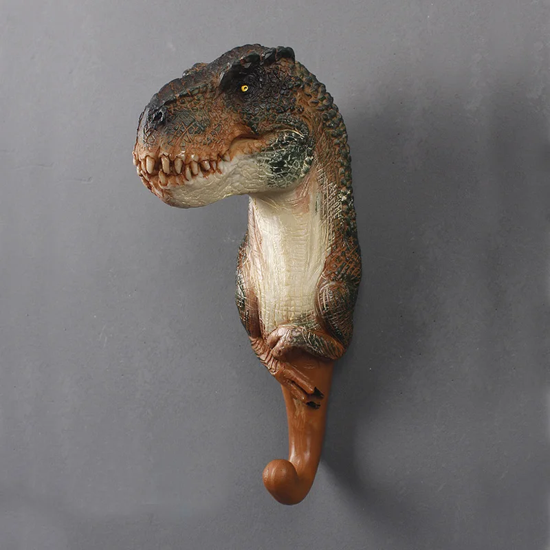 

American Decorative Hook Jurassic World Creative Resin Animal Model Dinosaur Coat Hook Triceratops Wall Hanging Hook Home decor