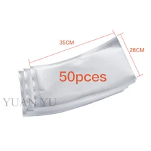 50 шт. 28 см Х 35 см Кухня Продовольствия Sealer Saver Мешком Мясо Овощной Фрукты Держать Свежие Вакуумные Мешки обертка Упаковка сумка Для Хранения