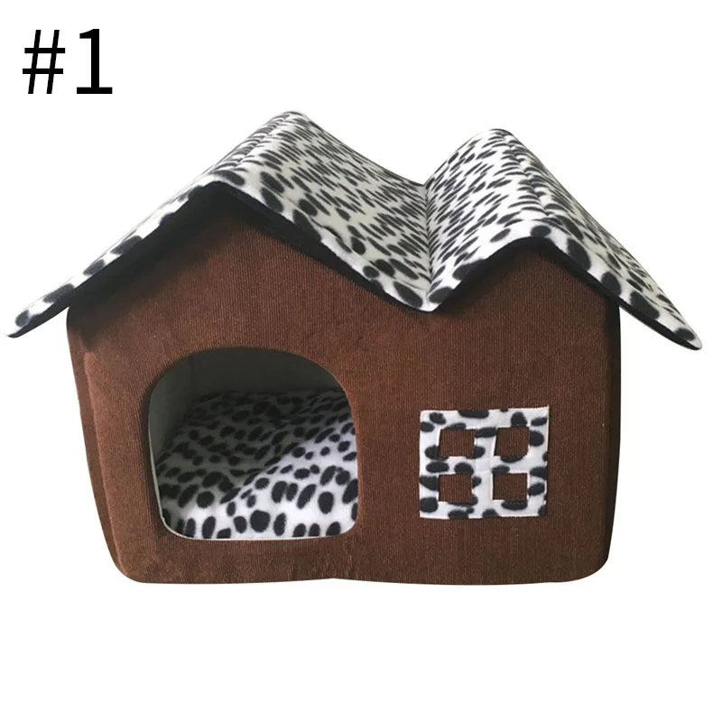 Милый домик для собак, Короткие Плюшевые питомники для маленьких и средних собак, съемное гнездо для щенков, складной питомник для собак, спальный дом для домашних животных - Цвет: style1