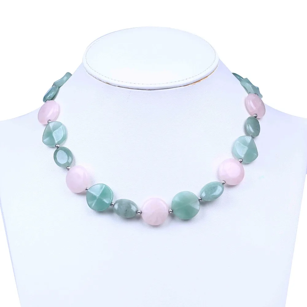 Candy color popcorn stone&vermilion green dongling with silver bead necklace jewellery women choker necklace for Christmas gifts