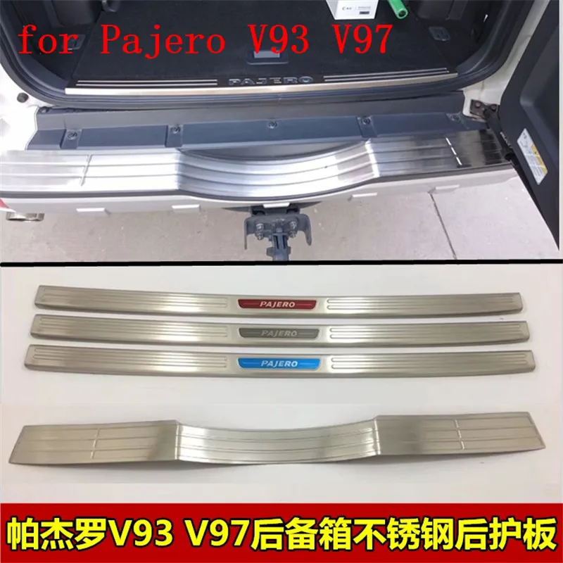 

Stainless Steel Rear Bumper Protector Sill Trunk Tread Plate Trim for Mitsubishi Pajero V93 V97 2016-2018 Car styling