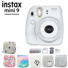 Фотокамера моментальной печати Fujifilm Instax Mini 9 дымчато-белый+ качественный мягкий чехол из искусственной кожи с плечевым ремнем