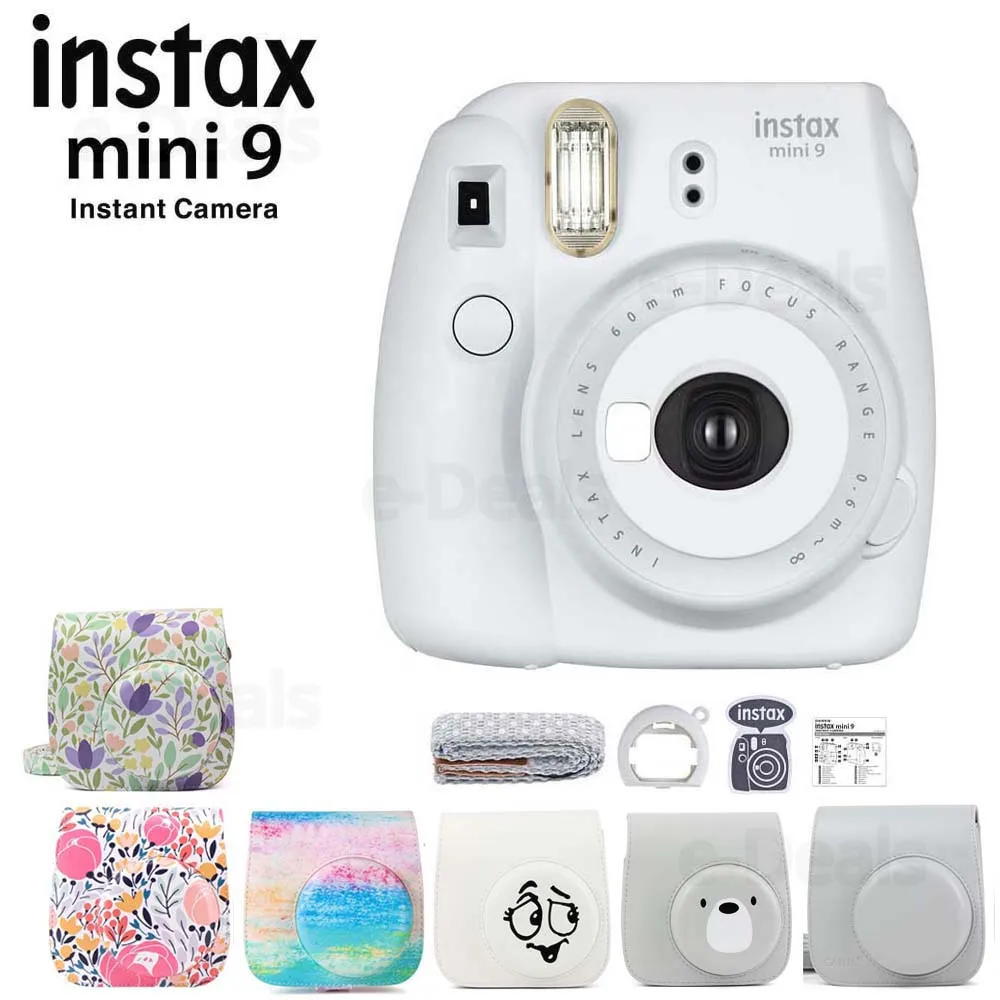 Fujifilm Instax Mini 9 мгновенная пленка для камеры дымчато-белый + качественный мягкий