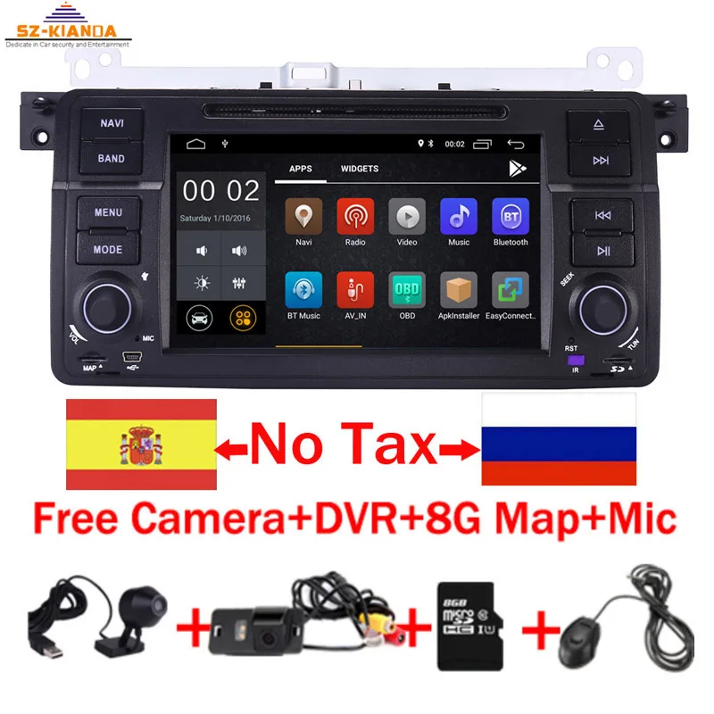 

2019 Android 9.0 Car GPS navigation for BMW E46 M3 ips Wifi 3G GPS Bluetooth Radio RDS OBD USB SD Steering wheel control DVR Map