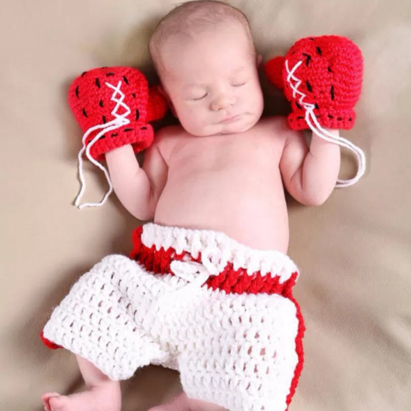 DIY Вязание Шерсть Детская фотография одежда новорожденных свитер ручной работы шерсть вязание, Детские Боксеры одежда реквизит