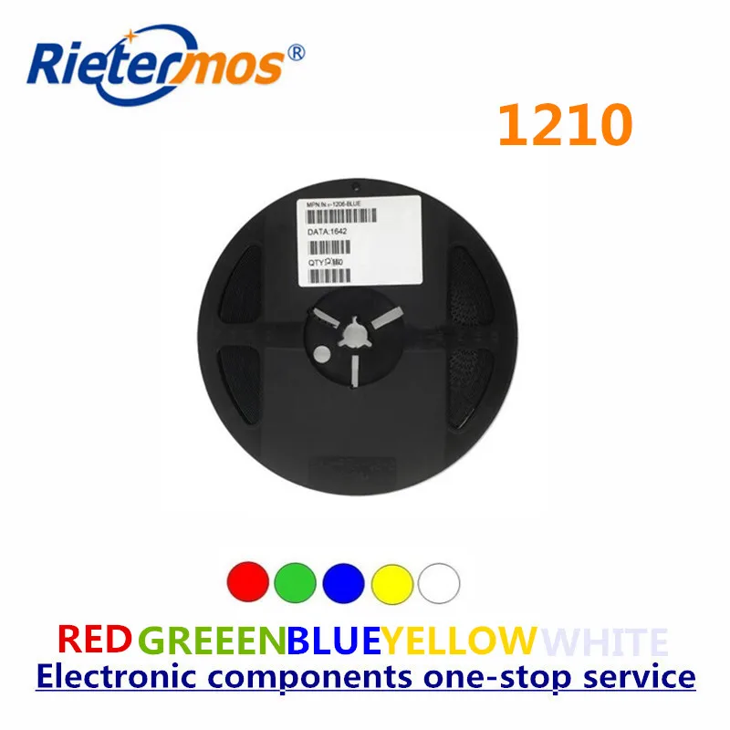Rietermos SMD 1210 3528 2000 шт./катушка красный синий зеленый желтый белый теплый оранжевый