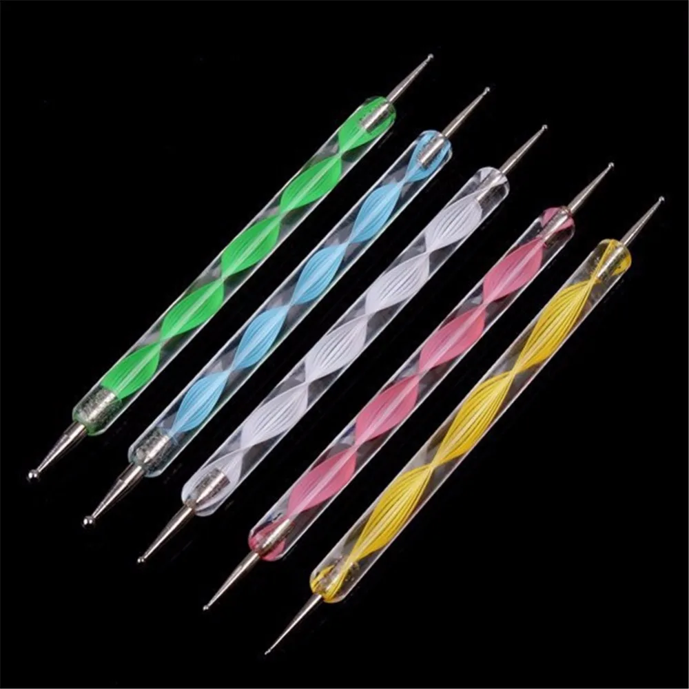 

5 X 2 Way 10 Different DIY Ball Styluses Tools Pottery Ceramics Embossing Pattern Clay Sculpting Tool Nail Art Dotting Tools
