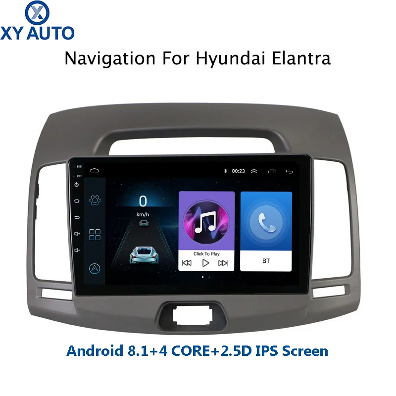 9 дюймов 2.5D ips Закаленное HD мультисенсорный экран Android 8,1 NAVI для hyundai Elantra 2007-2011 с Bluetooth USB wifi Поддержка SWC