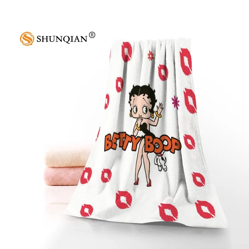 Betty Boop микрофибры Ткань современный Уход за кожей лица Полотенца/Для ванной Полотенца Размер 35 x75cm, 70x140 см Поддержка пользовательские Дизайн - Цвет: Светло-желтый