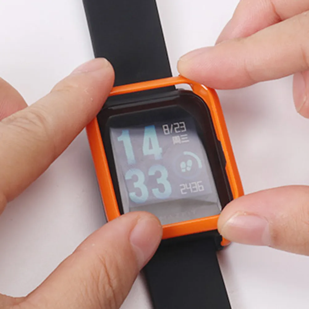 Тонкий цветной чехол LANDFOX из поликарбоната защитный для Huami Amazfit Bip Younth Watch жесткий