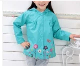 Ветрозащитная верхняя куртка для маленьких девочек Новинка года, водонепроницаемая одежда для маленьких девочек верхняя одежда с цветочным принтом для маленьких девочек возрастом от 12 месяцев до 24 месяцев - Цвет: Небесно-голубой