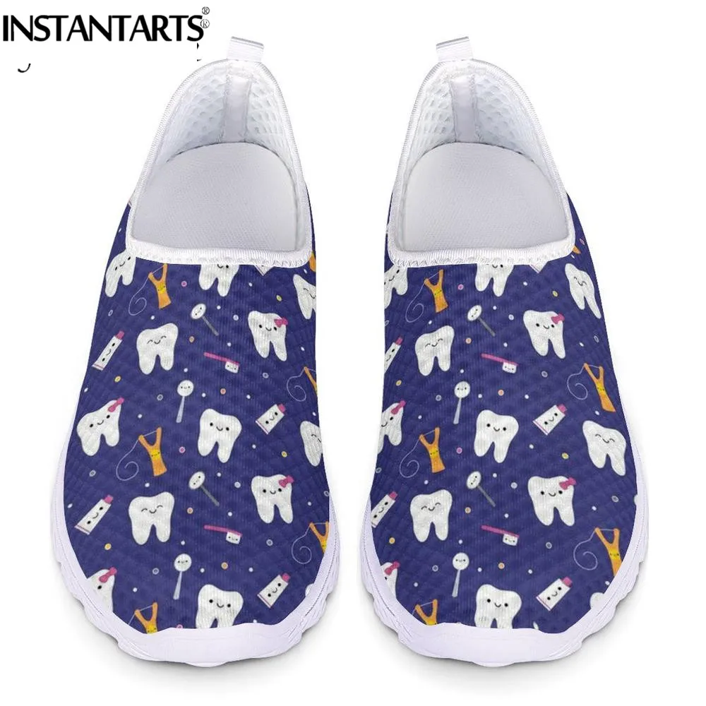 Dental Teeth Dentist Equipment Pattern Flats Loafers Shoes Sneakers
