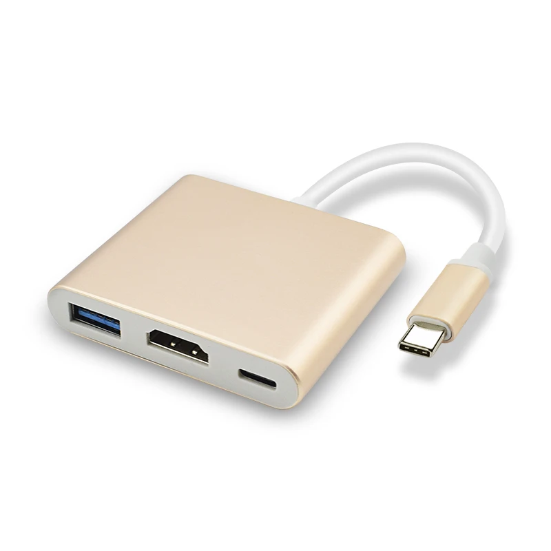 gold Адаптер HDMI type C для переключателя NAND концентратор USB-C к HDMI мини-Док-станция HD передача для компьютера аксессуары MacBook телефон - Цвет: gold