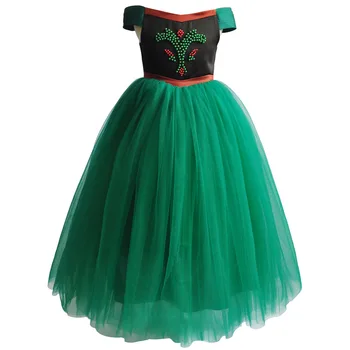 

Princess Anna Costomus Halloween Girls Fancy Dresses Ball Gown Tulle Cartoon Figure