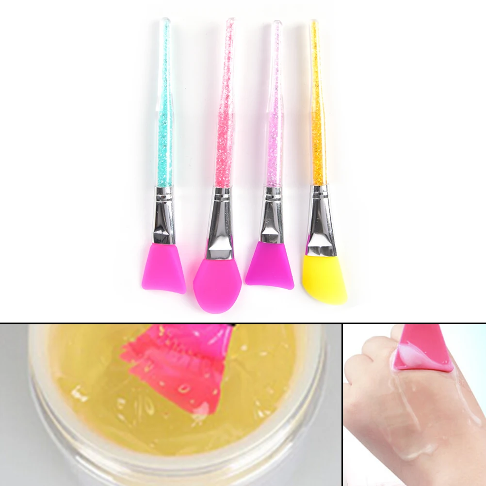 4 Style Silicone Rhinestone Mask Brush Cleaner Moisturizing Sleep Mud Cream Apply Mixing Coating Cosmetic Makeup Blending Tool