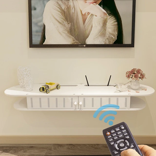 Simple Set Top Box On The Living Room Wall Hanging Rack Bedroom Simple Set Top Box On The Living Room Wall Hanging Rack Bedroom Router Storage