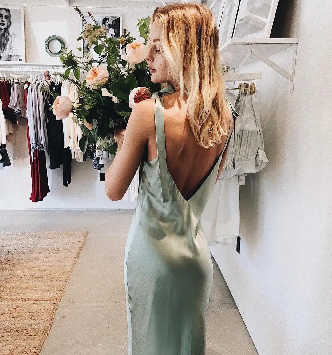 

SE Silk Camisole Chalaza Vacation Women Party Longuette Sexy Maxi Long Beach DressVintage Elegant Satin Ladies Dresses