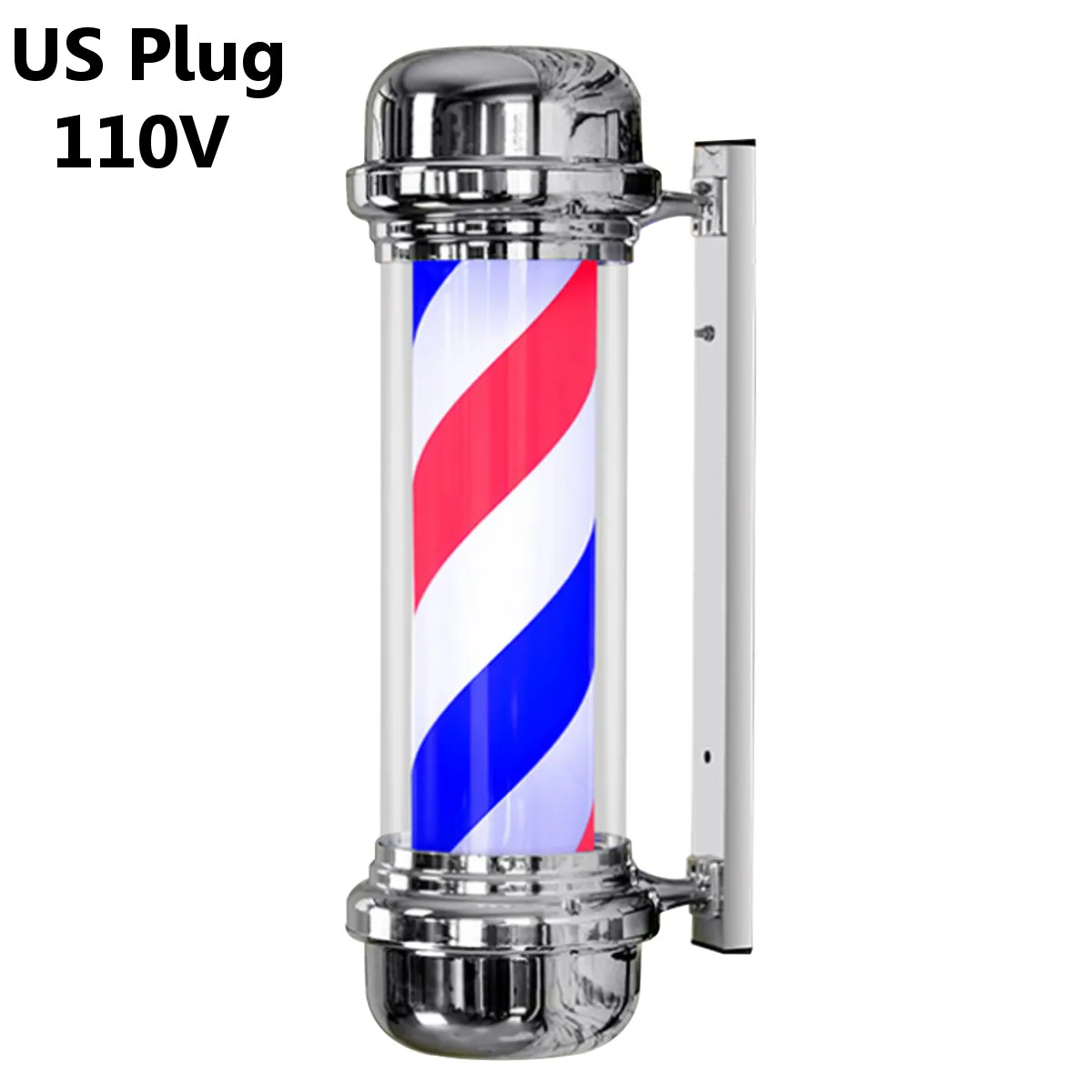 4 Types Barber Shop Light Red White Blue Stripes Rotating LED Light Lamp Hairdressing Salon Outdoor Hanging Sign Lamp - Испускаемый цвет: 220V EU Plug