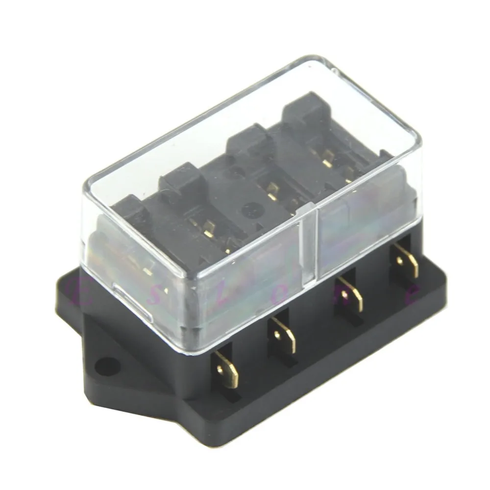 

NEW 4 WAY CAR VEHICLE CIRCUIT BLADE FUSE BOX/HOLDER STANDARD BLOCK HOLDER