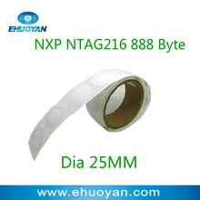 100 шт./лот RFID NFC стикер/NFC бирка/NFC этикетка NTAG216 круглая 25 мм белая бумага