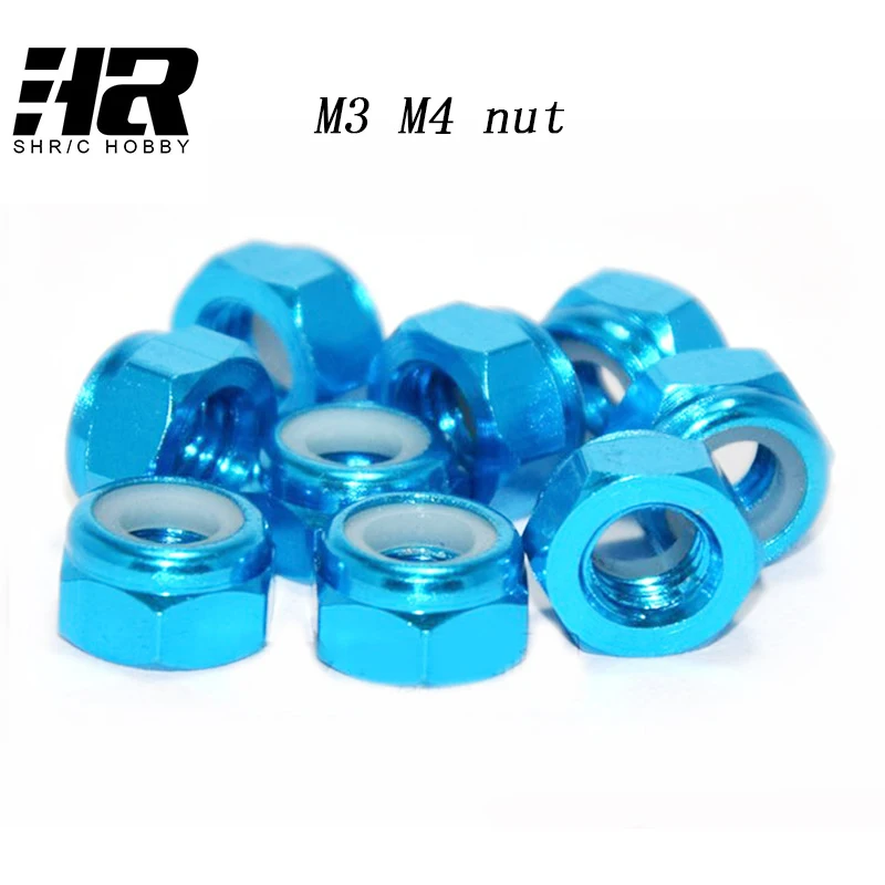 50pcs RC car HSP BAJA 1/10 1/16 m3 m4 nut Tires Wheel Lock Nuts M3 M4 Hex RC Car Spare Parts