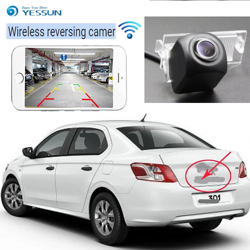 wireless Rear View Camera For Peugeot 301 308 408 508 C5 307(Hatchback) 307CC 2013~2015 Night Vision