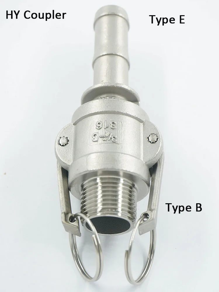 

2" DN50 Type B + E Quick Camlock Coupling 304 Stianless Steel Coupler BSPT Thread Adapter