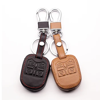 

Leather Key Chain Key Holder Case Cover For Ford Explorer 5 Transponder Key L21 5 buttons remote protect shell Key cases keys