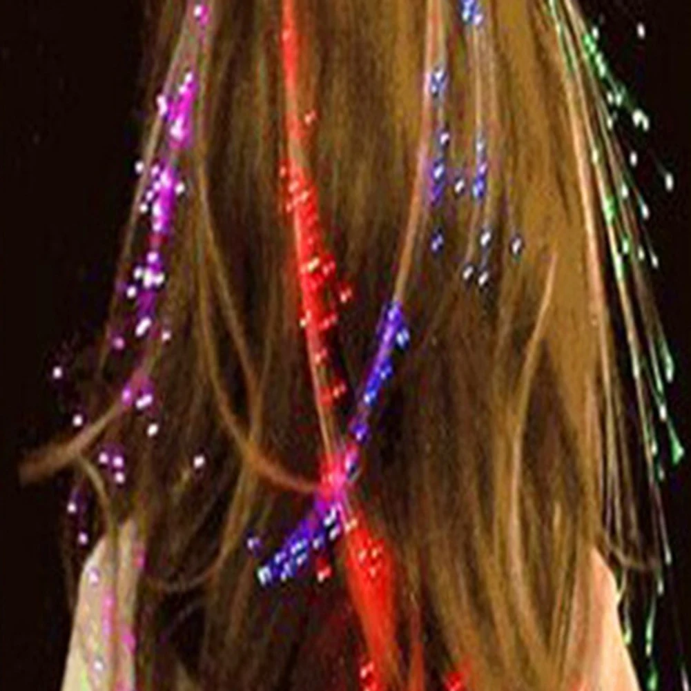 Random Colors Party LED Shining Glow Hair Braids Flash LED Fiber Hairpin Clip Light Up Headband Party Glow Accessories Hot Sale