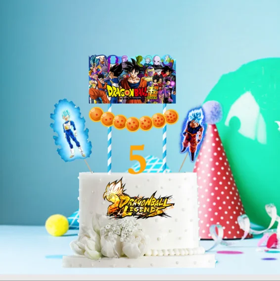 Стиль Dragon Ball Z торт Топпер Дети День рождения украшение душевой кабины поставки DBZ Goku торт Топпер - Цвет: Оливковый