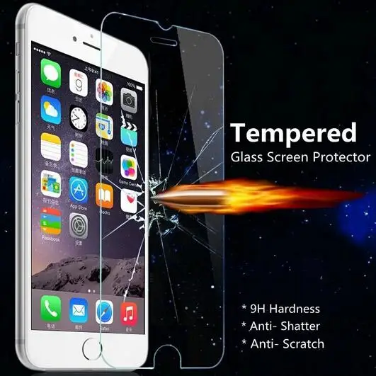 

SYCASE For iPhone 4 4s 5 5s SE 6 6s 7 8 plus 9H Premium Tempered Glass Screen Protector for iPhoneX Protective Cover